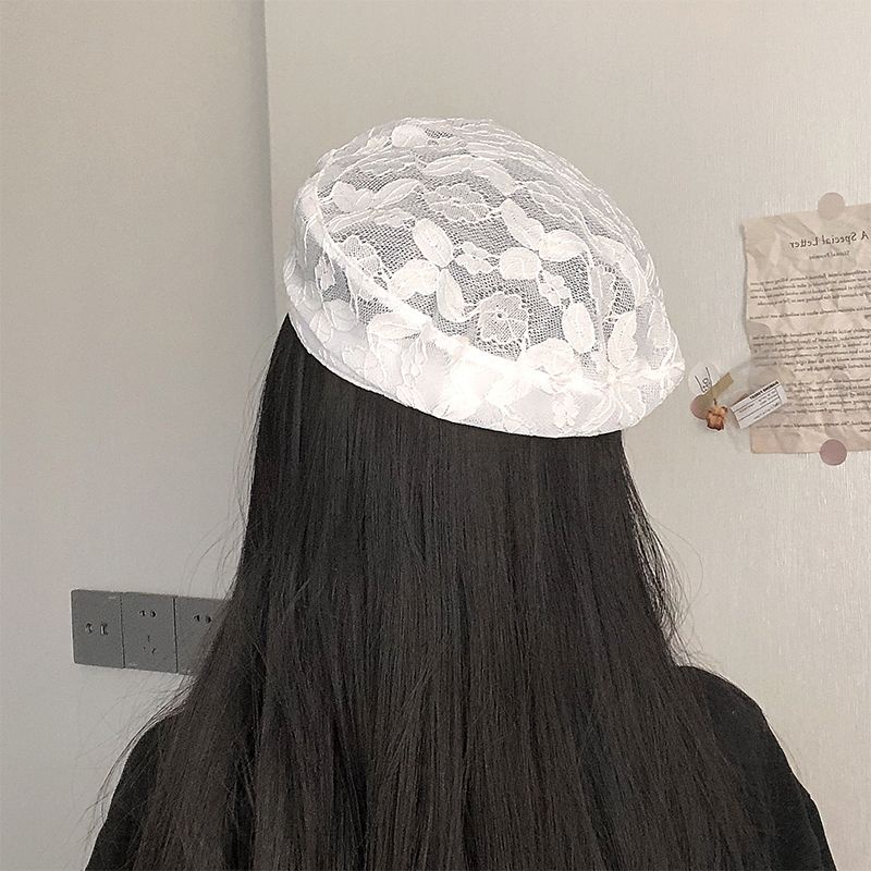 Mũ beret nữ phối ren, mũ nồi hè thu thời trang Hàn Quốc CÓ SẴN