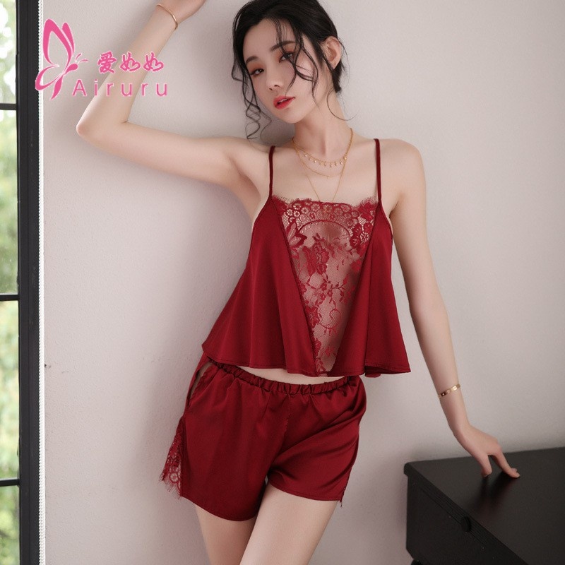 Bộ Đồ Ngủ Hai Dây Ren Thêu Ngực 5131 Sexy Siêu Đẹp.