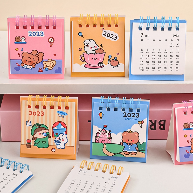 Lịch Năm 2023 Mini Để Bàn Họa Tiết Hoạt Hình Dễ Thương