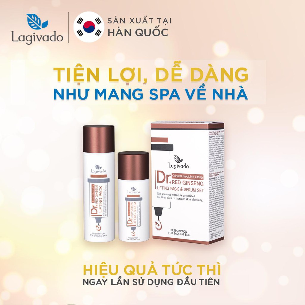 Mặt nạ dưỡng da hồng sâm Hàn Quốc giảm mụn đầu đen Lagivado Dr. Red Ginseng Lifting Pack 50 ml