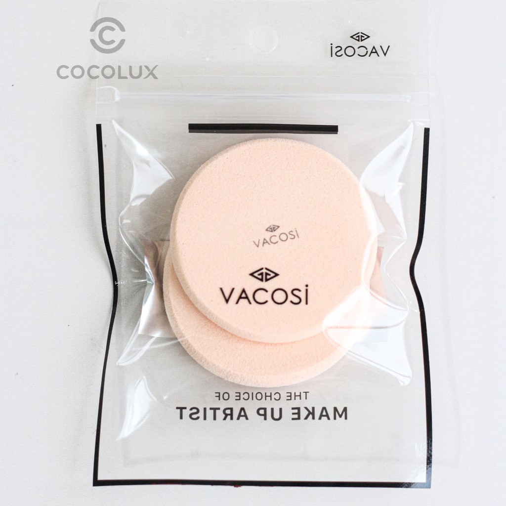 [Công Ty, Tem Phụ] Bông Phấn Ướt Tròn Vacosi Disc Sponge 2 Miếng - BP03 [COCOLUX]