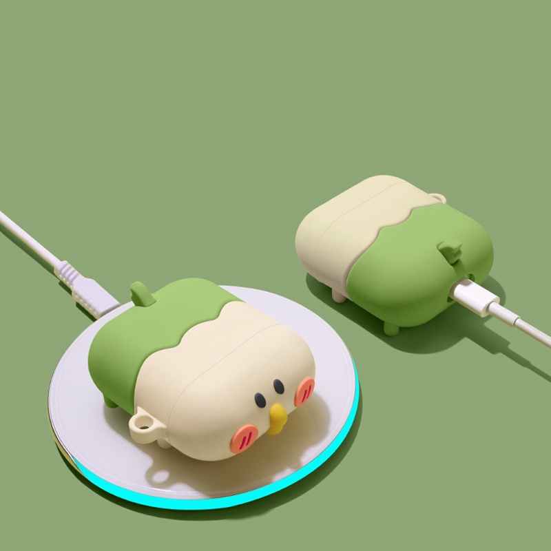 Vỏ Bảo Vệ Hộp Sạc Tai Nghe compatible AirPods Pro3 Hình Vẹt Đáng Yêu