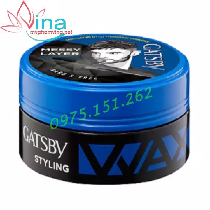 Wax tạo kiểu tóc Gatsby màu xanh 75g - Giữ nếp nhẹ hàng công ty