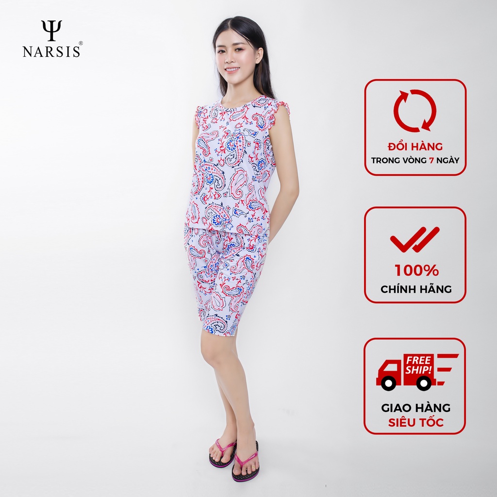 Bộ đồ hè nữ Narsis M0017 hoa văn nhiều màu