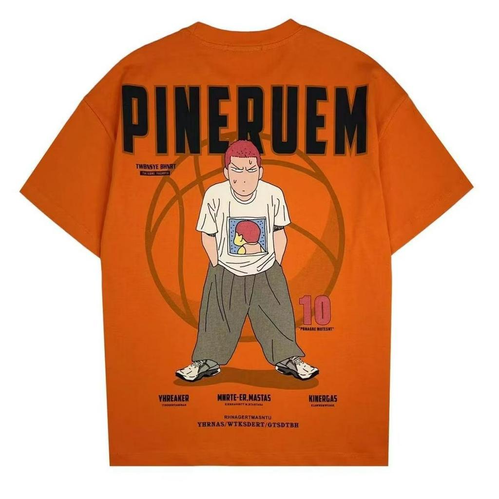 Áo Thun Cotton Tay Ngắn In Hình Slam Dunk 4 Màu Size M-5XL Thời Trang Mùa Hè Cho Nam