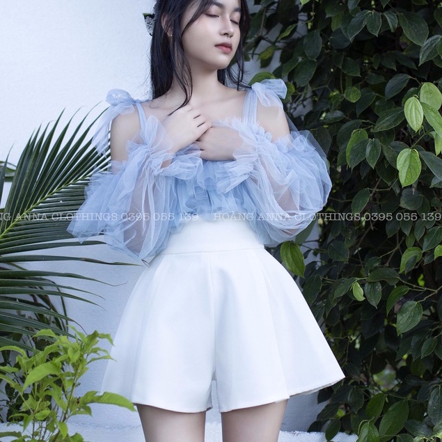Quần Short nữ lưng cao xếp ly phồng 2 bên sườn m003