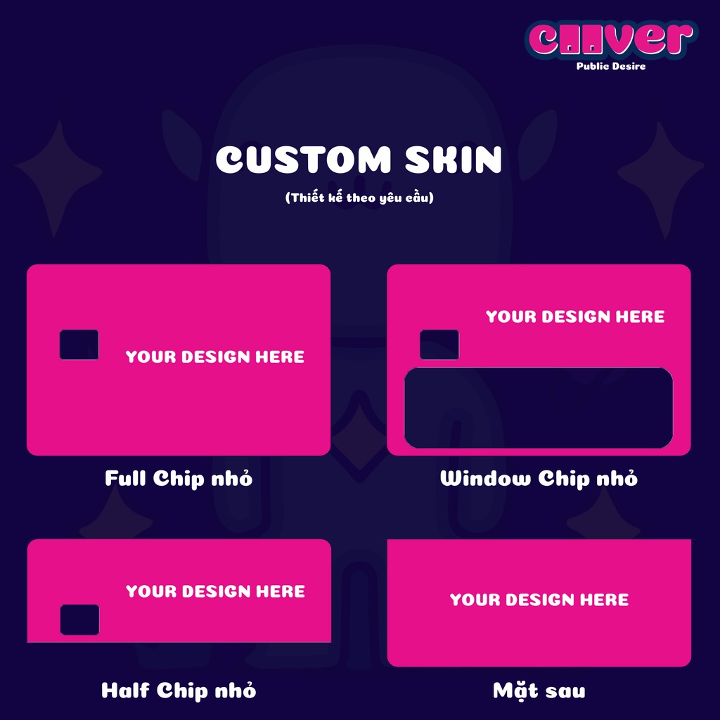 CUSTOM Miếng dán skin thẻ ngân hàng/thẻ ATM, thẻ chung cư, thẻ thang máy, thẻ gửi xe,... COOVER