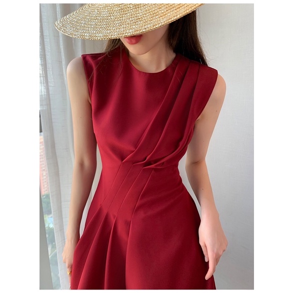Đầm maxi xếp li cách điệu - Hàng thiết kế cao cấp