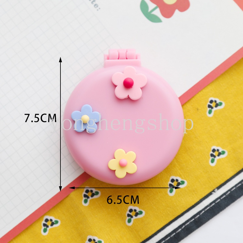 Lược Chải Tóc Tích Hợp Gương Gấp Gọn Thiết Kế Hoạt Hình Dễ Thương Cho Bạn Gái