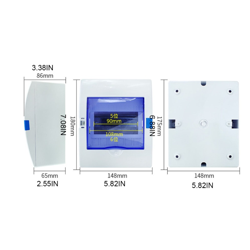Hộp Phân Phối Bảo Vệ Mạch Điện 4-6 Chiều Bằng Nhựa Trong Suốt