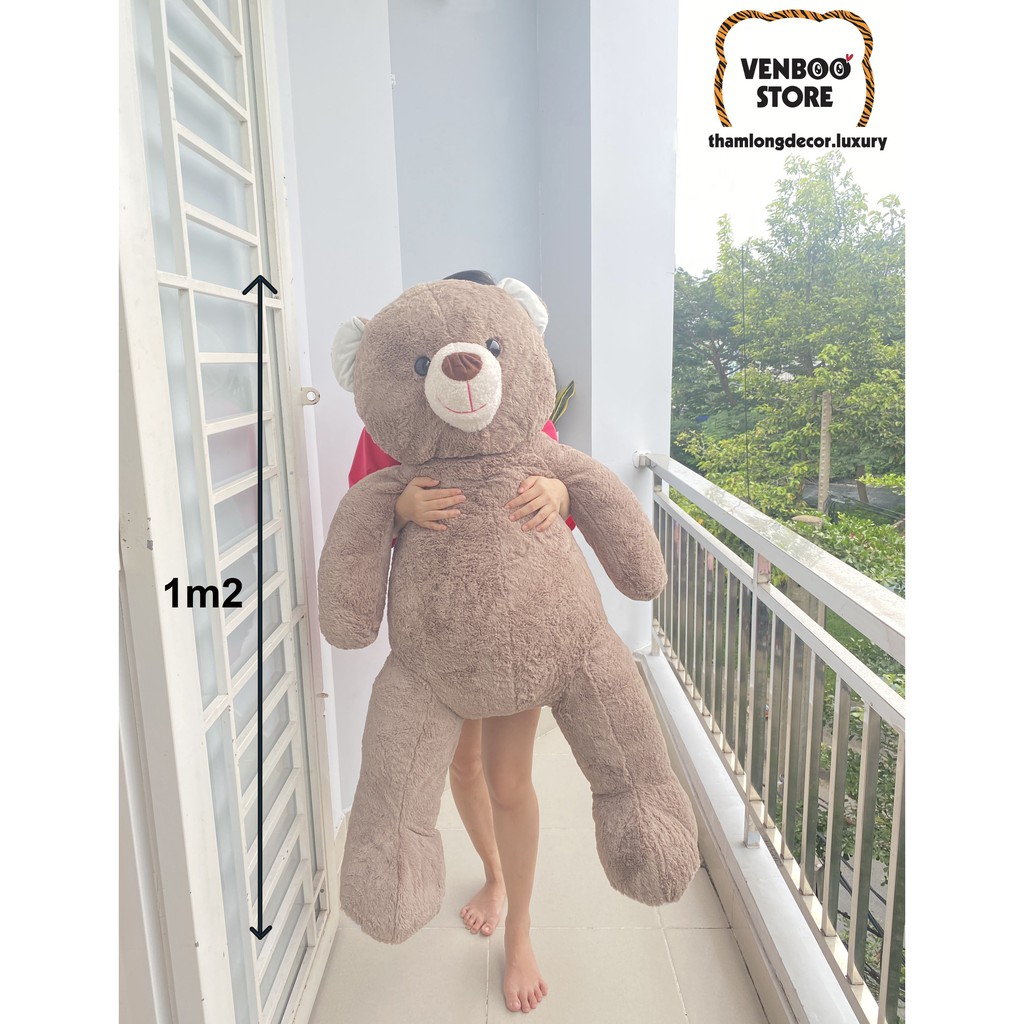 [ Sale Nhanh ] Gấu bông Teddy 1m2 chất lông Hàn Quốc siêu mịn | Vỏ gấu bông thú nhồi bông