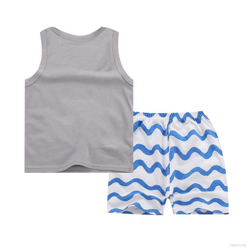 Bộ áo sát nách + quần đùi mùa hè cho bé trai và bé gái