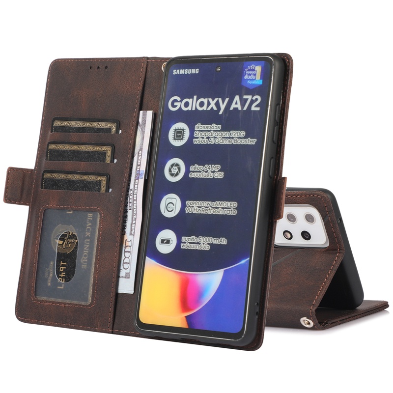 Ốp Điện Thoại Da Kiểu Ví Lật Có Khóa Nam Châm Có Ngăn Thẻ Cho Huawei P40 P30 P20 Pro Lite