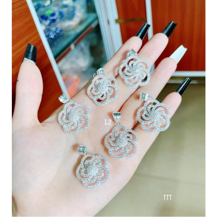 MẶT DÂY CHUYỀN BẠC TA HÌNH BÔNG HOA