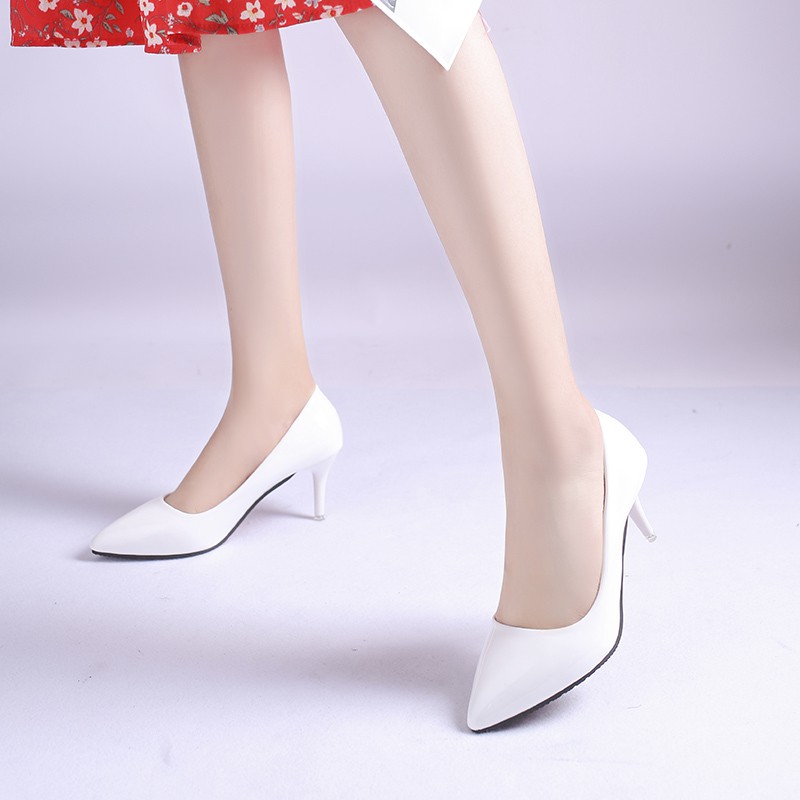 Giày cao gót 7cm nữ làm từ da PU