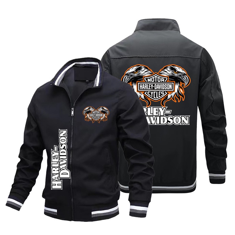 Áo Khoác Khóa Kéo In LOGO Harley Thời Trang Mùa Thu Dành Cho Nam