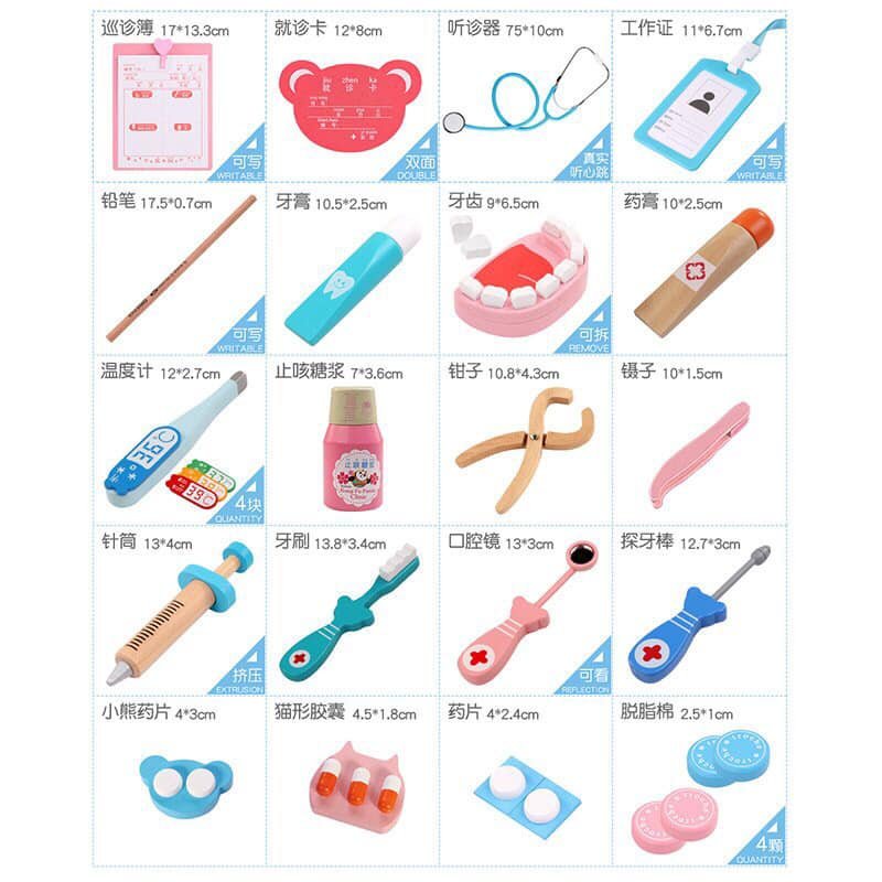Bộ đồ chơi bác sĩ nha khoa 36 chi tiết