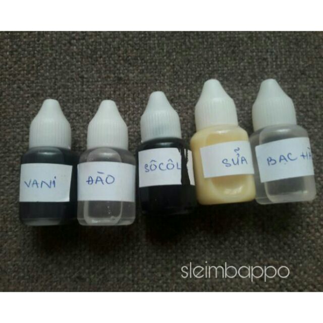 Hương liệu 10 ml (bubble gum, sữa, chocolate, vani, đào, trà xanh, dưa lưới,...)