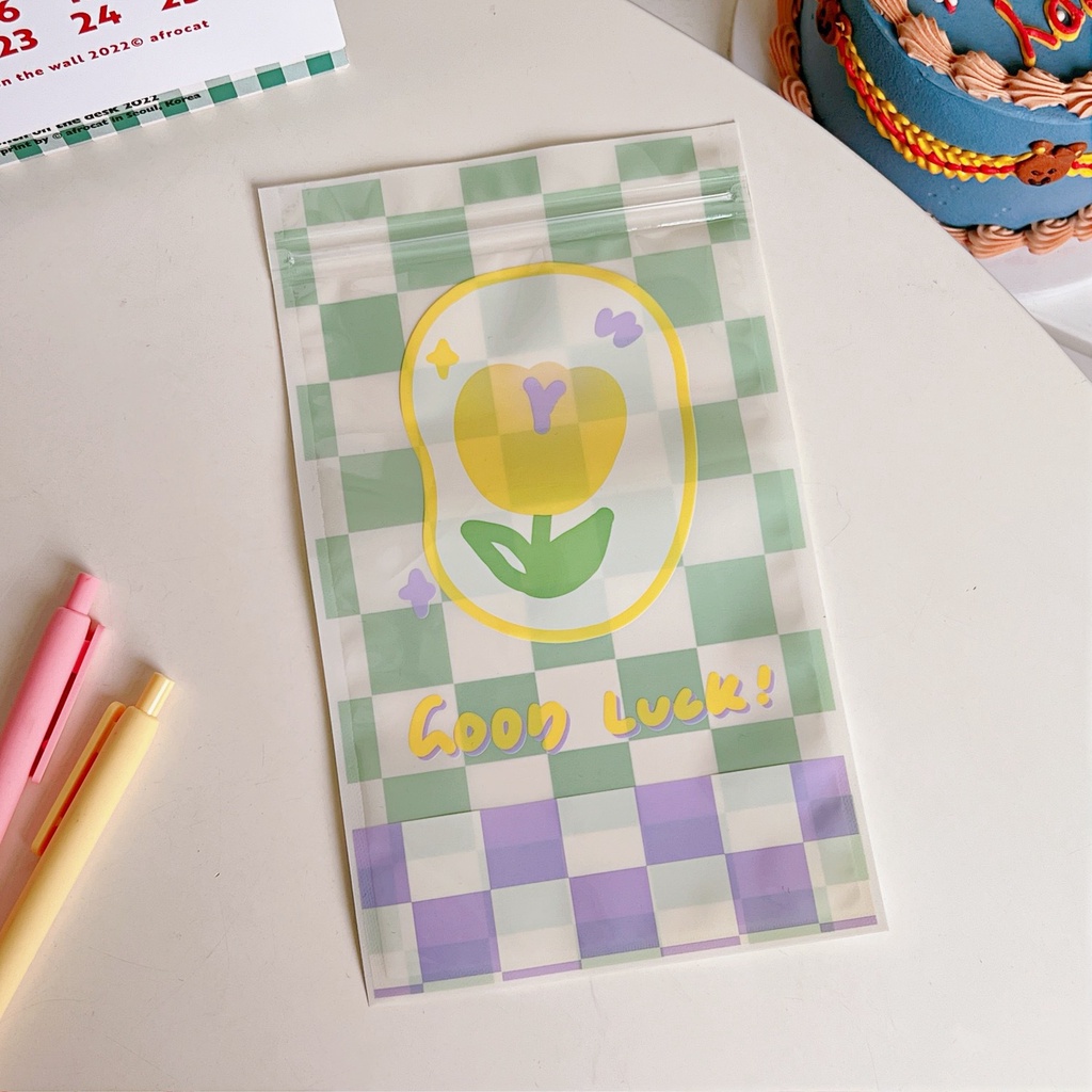 Túi Zip Đựng Trang Sức/Mặt Nạ In Hình Hoa tulip Hoạt Hình 24h