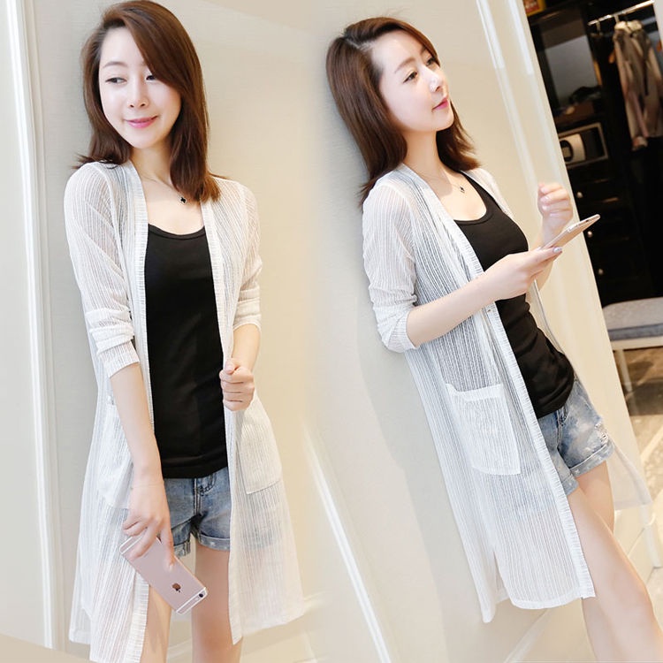 Áo Khoác Cardigan Ren Lưới Mỏng Dáng Ôm Dài Vừa Vặn Thời Trang 2022