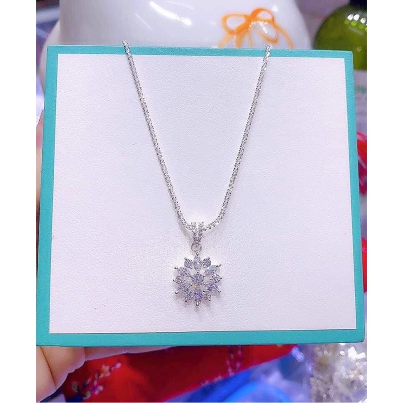 dây mặt hoa tuyết bạc 925
