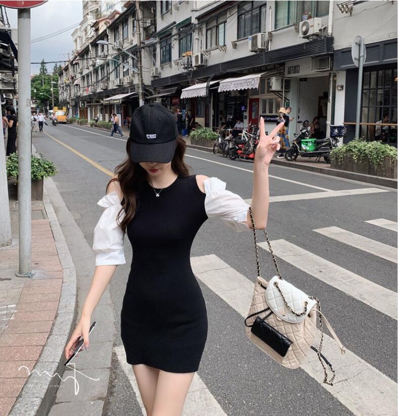 Áo croptop tay ngắn/ Đầm SUXI phong cách Hàn Quốc dành cho nữ