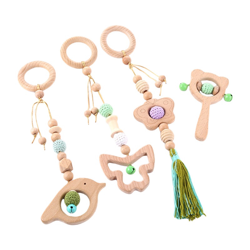 Bộ 4 Món Đồ Chơi Lục Lạc Treo Trang Trí Phòng Bé Sơ Sinh
