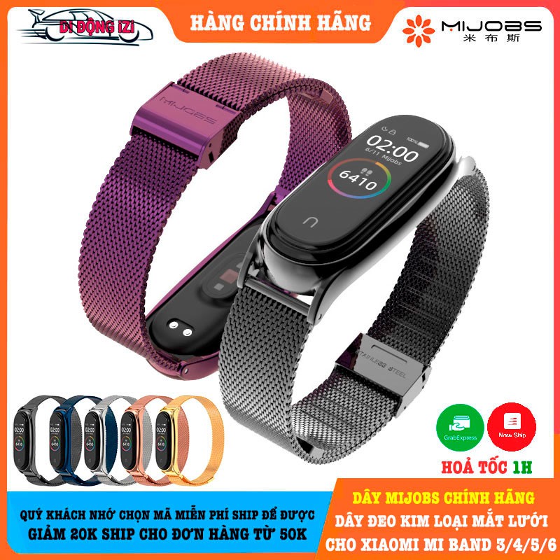 Dây Đeo Kim Loại Mắt Lưới Cho Mi Band 6/5/4/3 - Mijobs Chính Hãng - Chất Lượng Tiêu Chuẩn, Màu Sắc Bắt Mắt