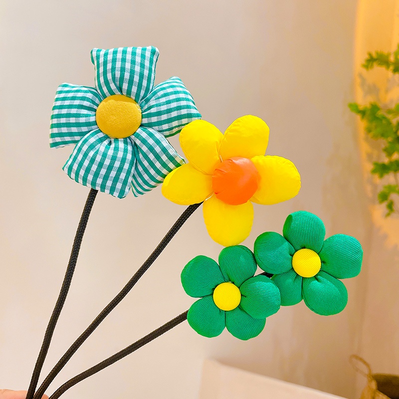 Kẹp Tóc Đuôi Ngựa Đính Hoa Xinh Xắn Cho Bé Gái