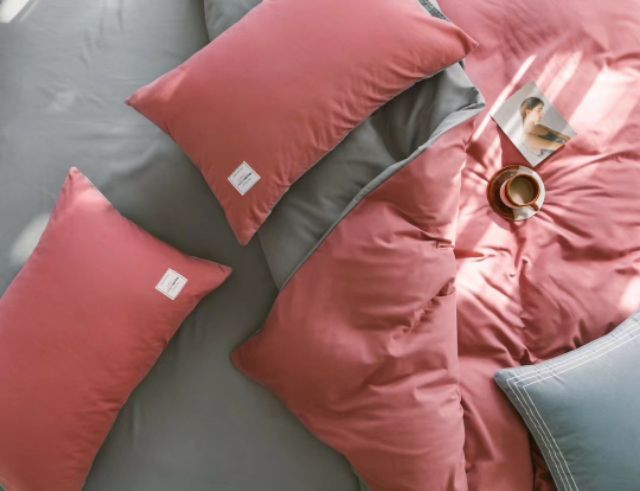 Bộ Chăn Ga Gối Cotton Tici Đũi Cao Cấp Hồng Đậm