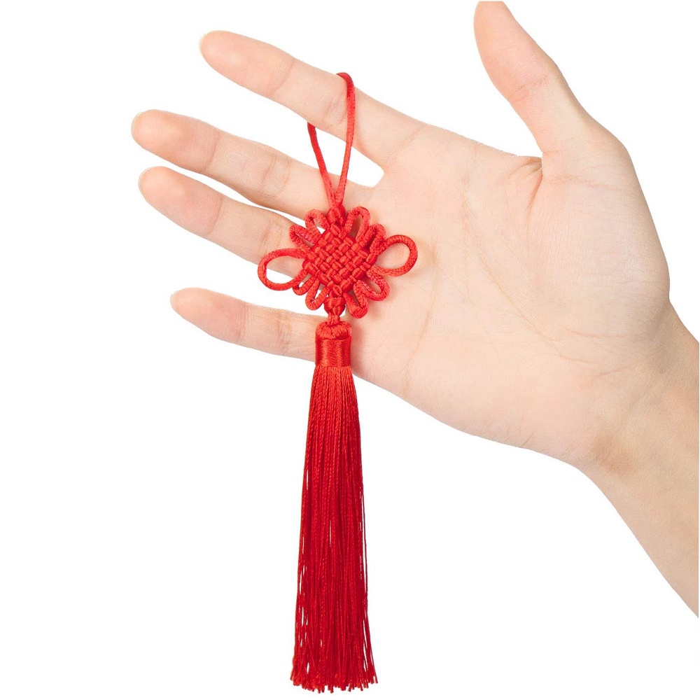 10 Gói Nút thắt Trung Quốc The Fortune Tua Lụa Satin làm bằng tay Dây thắt nút Trung Quốc cho Quà tặng năm mới, Lễ hội mùa xuân Trung Quốc và trang trí nội thất