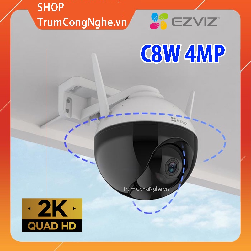 Camera IP Wifi Ngoài Trời EZVIZ C8W 4MP 2K Siêu Nét, Xoay 360°, Đàm Thoại 2 Chiều