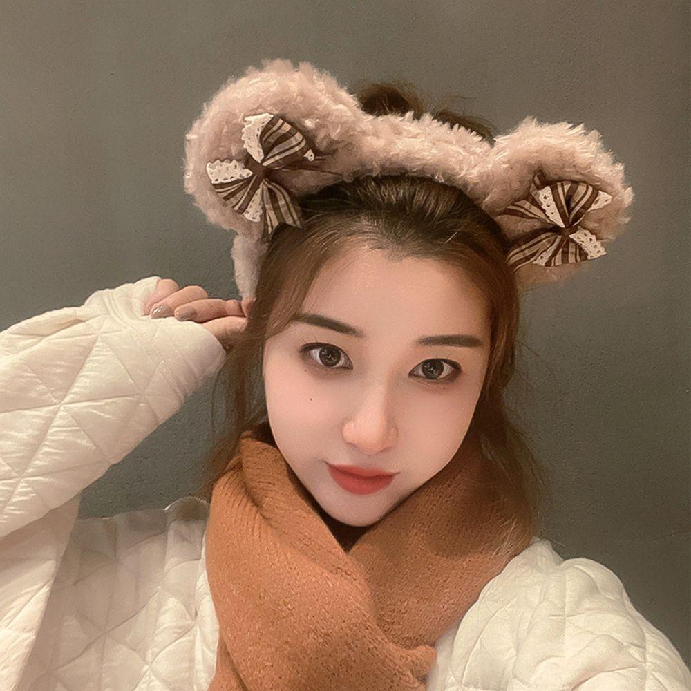 Băng Đô Cài Tóc Tai Gấu Bông WMES15H Thiết Kế Đơn Giản Dễ Thương Thời Trang Cho Bé Gái