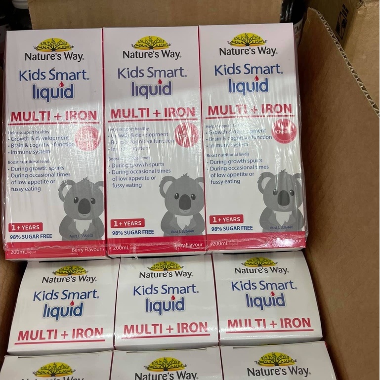 Siro Vitamin Tổng Hợp Và Sắt Cho Bé Từ 1 Tuổi [CHÍNH HÃNG] Nature's Way Kids Smart Liquid Multi + Iron