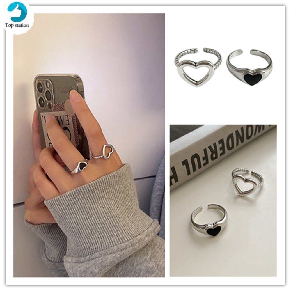 Nhẫn mạ bạc thiết kế thanh lịch phong cách retro