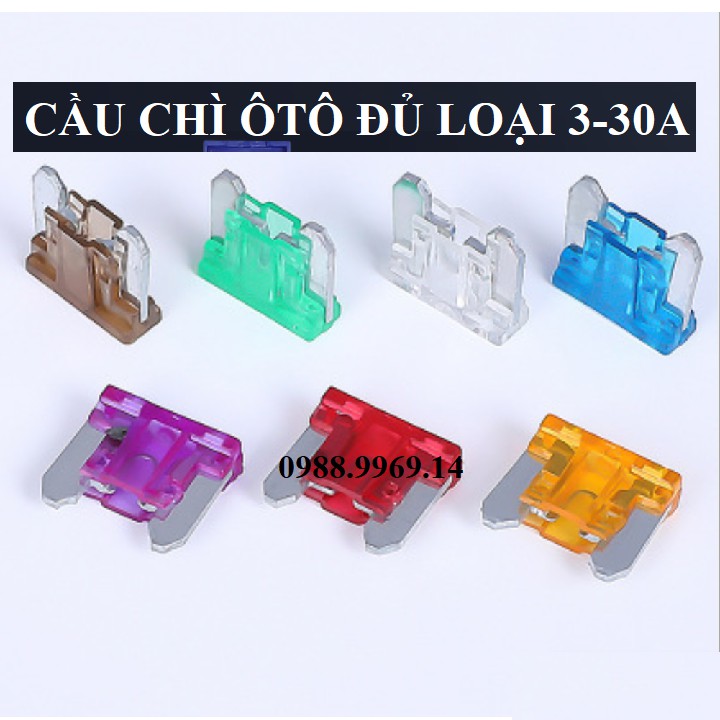 Cầu chì oto xe máy hộp 120c đủ loại 3-30A tặng gắp nhựa