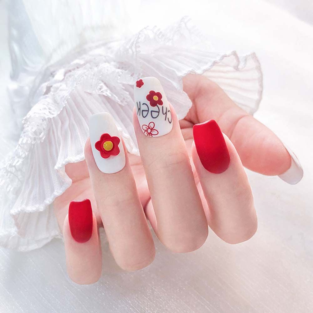 [Hàng mới về] Hộp phụ kiện trang trí móng tay nghệ thuật hình bông hoa 3D nhiều màu sắc