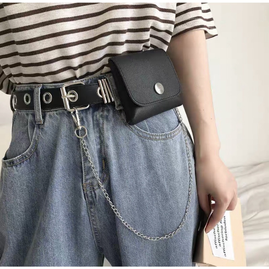 Thắt lưng da belt kèm ví hai trong 1 mix đồ cực sang chảnh