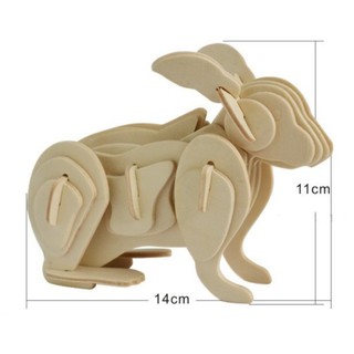 Đồ Chơi Lắp Ghép Gỗ 3D Con Thỏ An Toàn