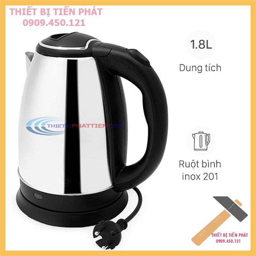 Ấm Siêu Tốc Inox Loại Lớn 1L8 Cao Cấp Nấu Nước Nhanh