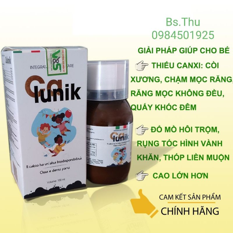 Calunik Imochild Bổ sung Canxi, Magie, Vitamin D3 và K2 cho trẻ em từ 1 tuổi và người lớn (DT125ml)