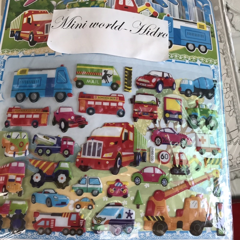 Ticker dán 3D hình công chúa, sở thú, xe cộ ô tô ôtô