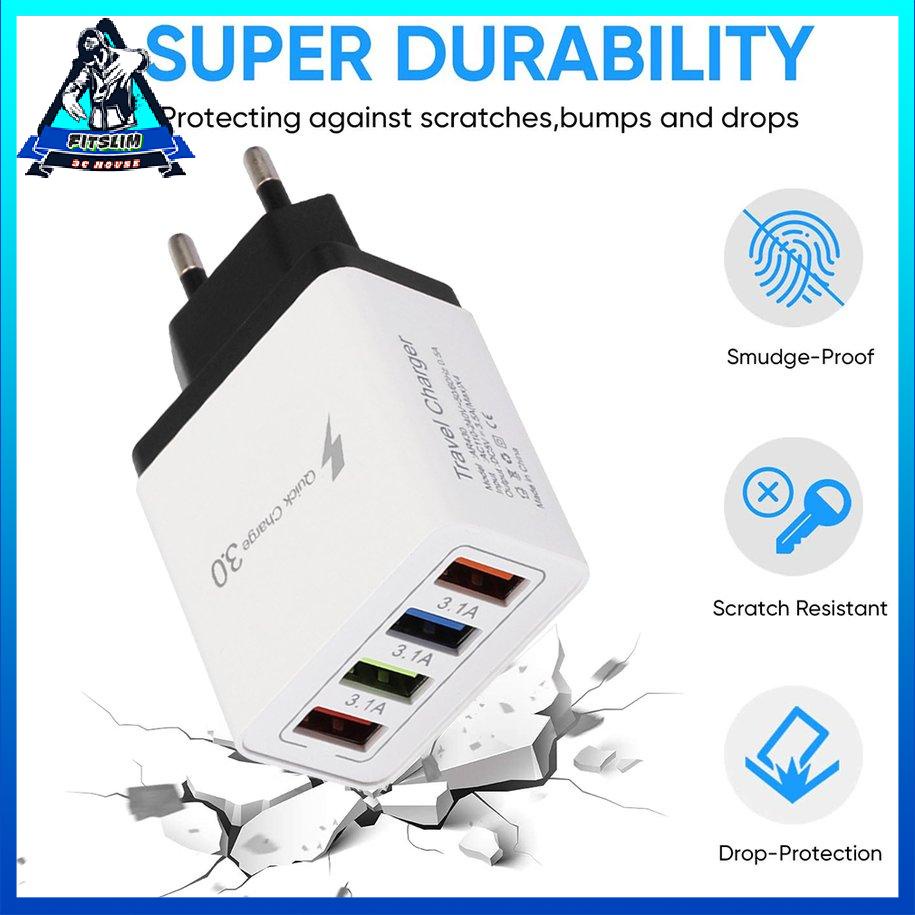 4 cổng USB Bộ sạc đầy màu sắc Sạc du lịch Đầu sạc điện thoại Bộ sạc điện thoại [8/8]