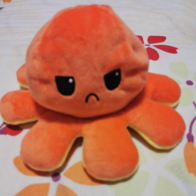 Tiktok Reversible Flip Stuffed Octopus Plush Toy Doll Soft Simulation Reversible Plush Toy Double-sided Mood switcher Baby fidget toy gift Valentine's Day MONKshop