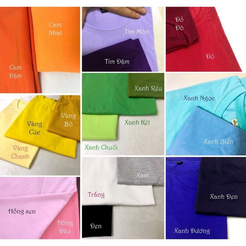 Áo thun cotton form rộng unisex nam nữ 40kg - 100kg