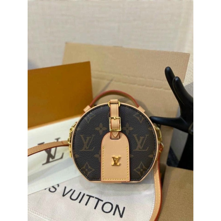Túi Xách lv tròn Size 13cm Màu Nâu
