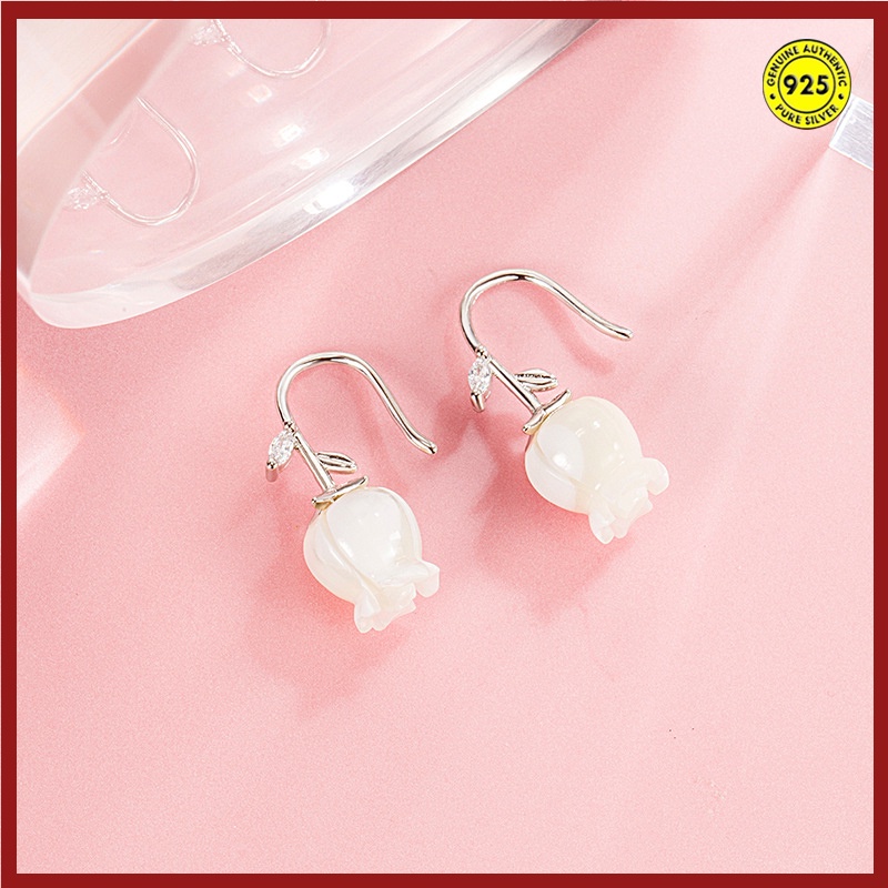 Bông Tai Mạ Bạc 925 Hình Hoa Hồng Chống Thấm Nước U945