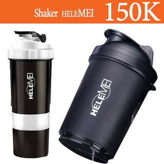 Bình lắc 3 ngăn Tập GYM, Shaker 3 ngăn, Binh đựng nước thể hình HELEMEI