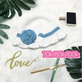 Mũ len hoa trắng xinh bé yêu🧶🧶🧶