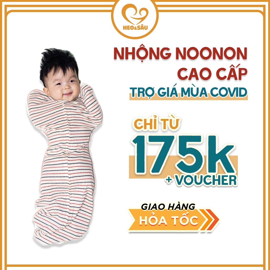 Nhộng Chũn 𝑭𝑹𝑬𝑬𝑺𝑯𝑰𝑷 Túi Ngủ Cho Bé Cao Cấp Giúp Bé Ngủ Ngon, Quấn Chũn Noonon NCD01